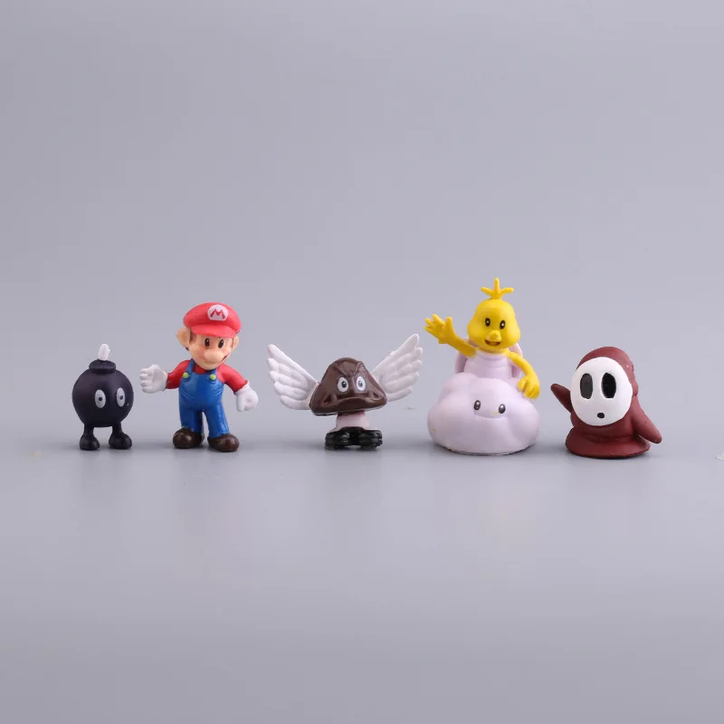 17pcs/set Mario Figure Doll Cake Topper Mini Movie Bros Toy