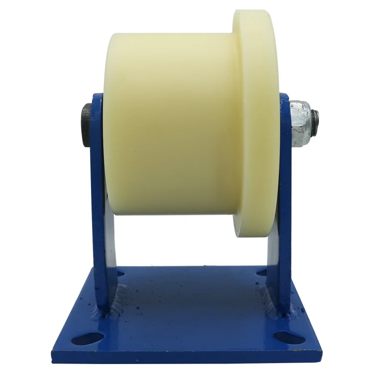1 ton 1.5ton heavy duty single side solid nylon track roller wheel with brake