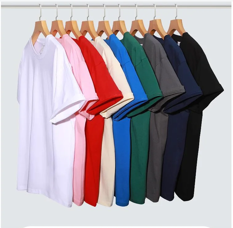 High Quality Solid Color  Blanks Cotton Custom Printed Plain Round Neck T Shirt Graphic New Style Hot Selling T Shirts