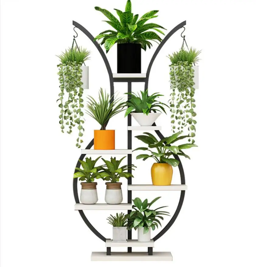 Wholesales Flower Stand Living Room Floor Wrought Iron Multi-Layer Rack Home Flower Plant Display Rack Stand