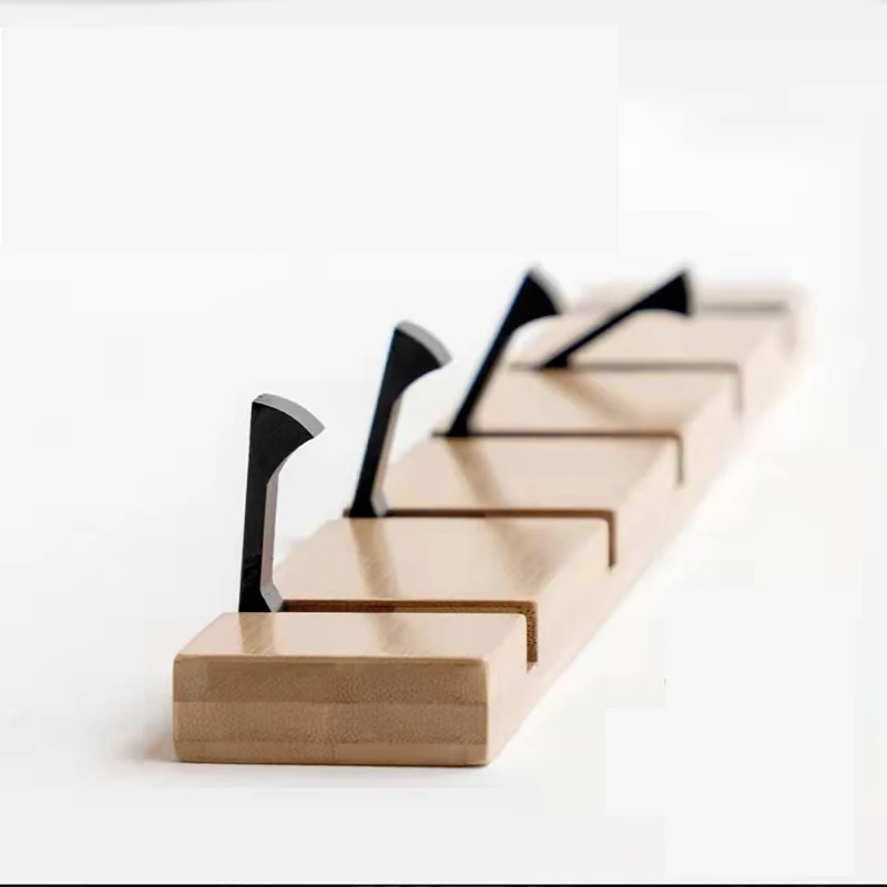 Multi-purpose Hanging Solid Wood Coat Rack Hanging Rack In Bathroom Kitchen Behind Door