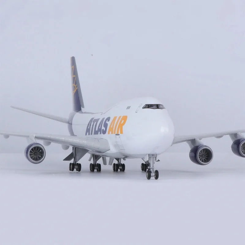 1:150 Scale 47CM Atlas Air Boeing 747 Aircraft Model Civil Aviation Passenger Aircraft Simulation Decoration Gift