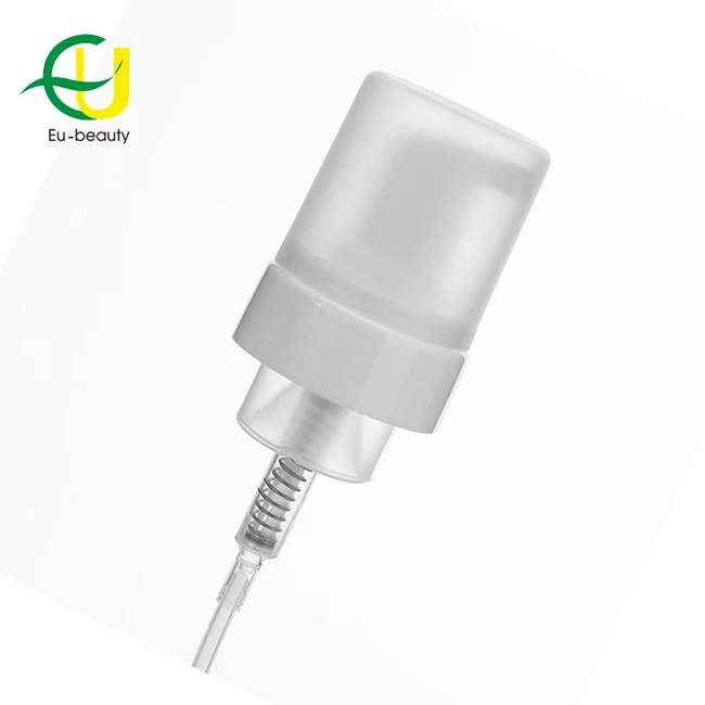 New Design Cosmetic Frosted Nozzle Round Spray Bottle Plastic Liquid Soap Dispenser Pump with lids 43mm Foam