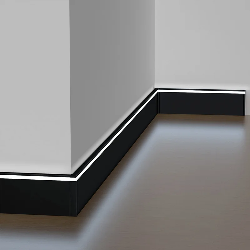 FOSHAN factory LED Illuminated Aluminum Skirting Board to modernize your interiors