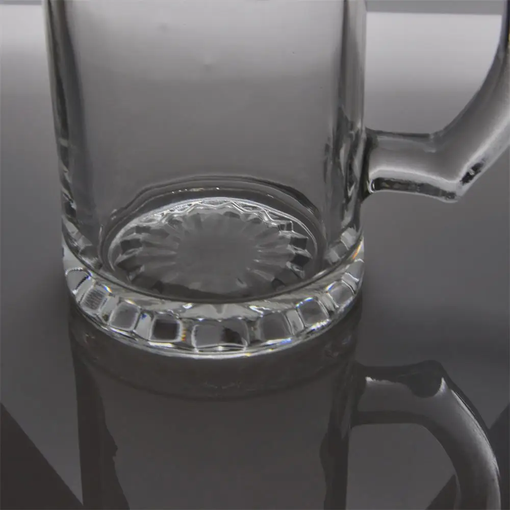 Custom beer glasses with handles logo 500ml glass mug
