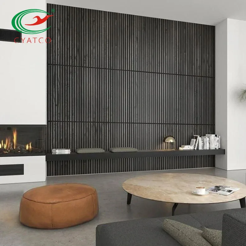 Natural Akupanel Modern Acoustic Anti Sound Absorption Proofing Wooden Design Wood Slat Polyester Fiber Wall Panel