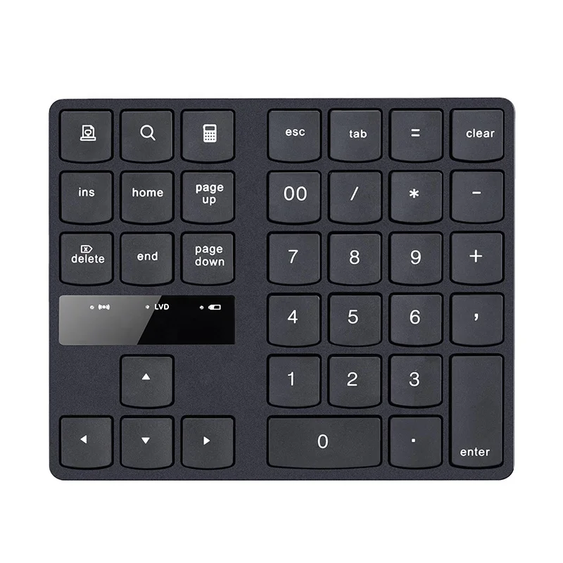 Mini Keyboard 2.4G Wireless Number Pad Rechargeable 35 Keys Numeric Keyboard For Laptop PC One Hand Ergonomic Gaming Keypad