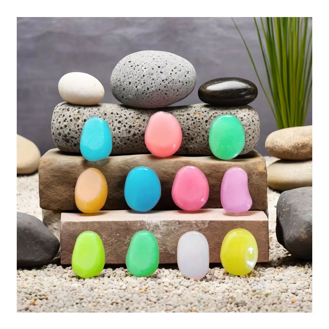 4 5 см Большой светящийся в темноте каменный садовый дворик для мощения аквариума ландшафтный дизайн 15 г флуоресцентная галька