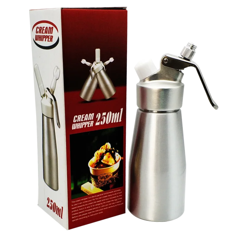 Wholesale Custom Kitchen Dessert Tool 250Ml Aluminium Professional  Whipped Cream Dispenser With Tips Nozzles