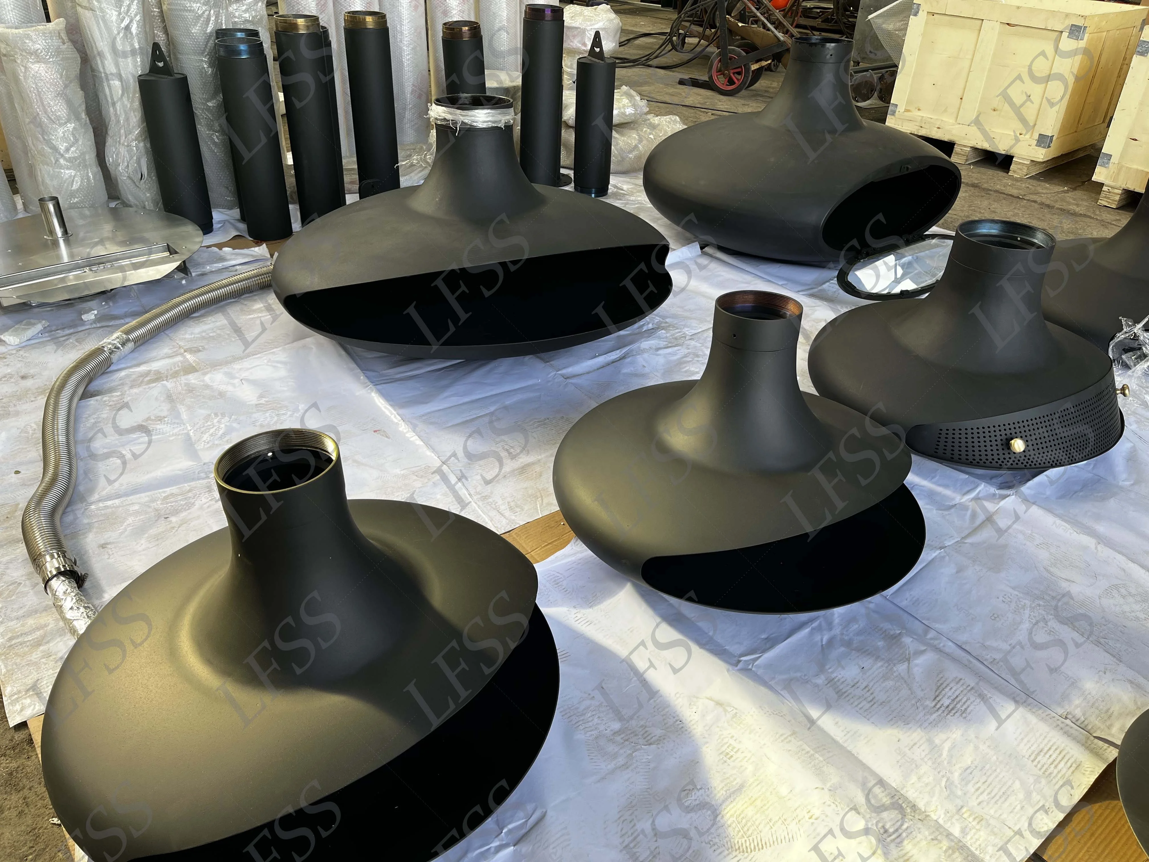 Modern Matte Black Inno Fire Wood Burning Suspended Stove Best Hanging Fireplace for Indoor Use in Living Room