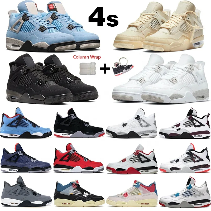 
Basketball Shoes Women High Quality Og 4 Retro 4s Bred Black Cat University Blue Fire Red Mens Fashion Sneakers 4 