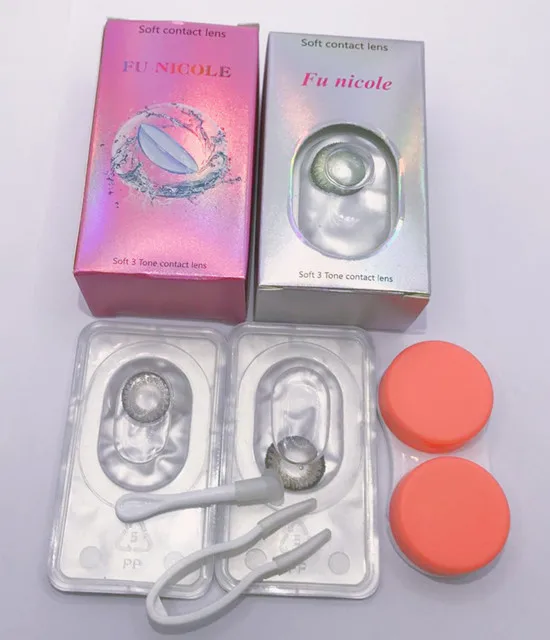 HOT fresh 3 tone colored eye contact lens soft yearly cosmetic wholesale china cheap color contact lenses