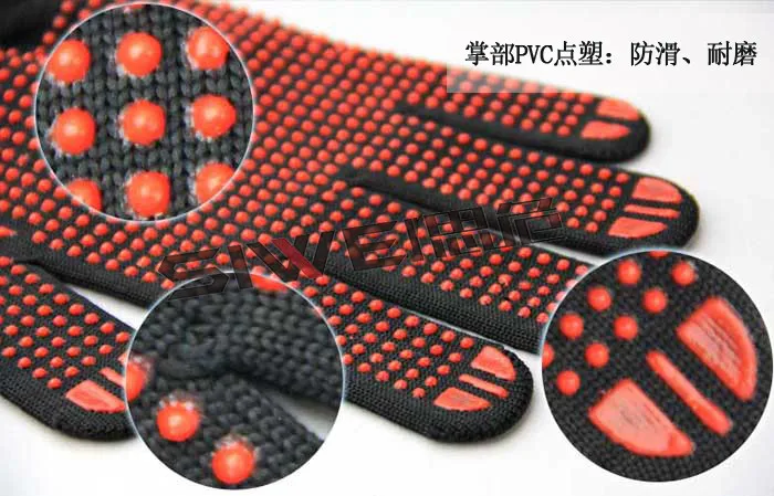 Seeway Warehouse Use Strong Grip 13 Gauge Polyamide Knitted  PVC Dotted Work Gloves