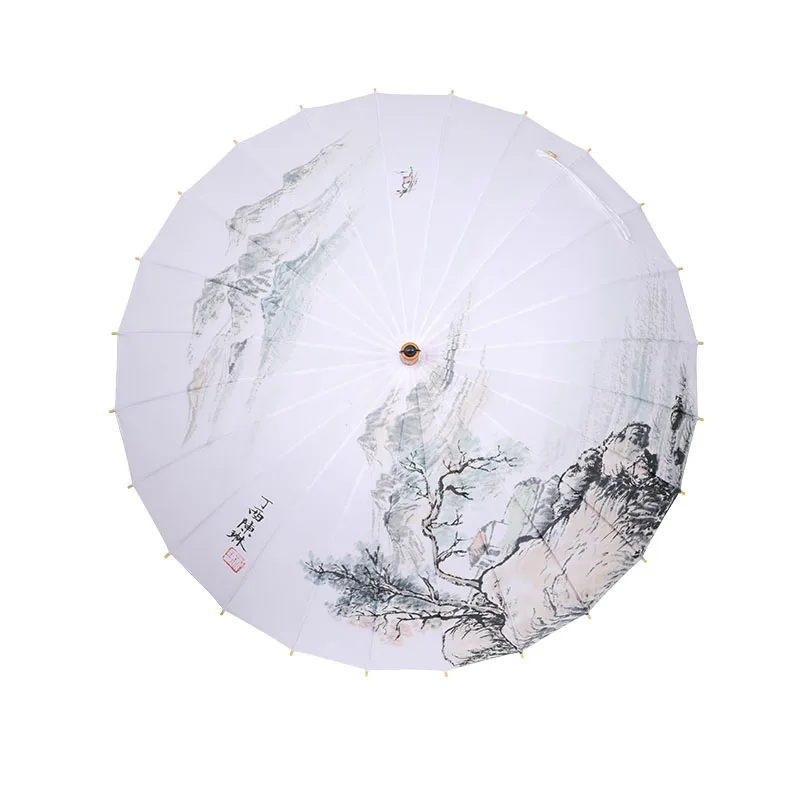 Chinese China umbrella Custom style decoration DIY blank bamboo umbrella white paper umbrella