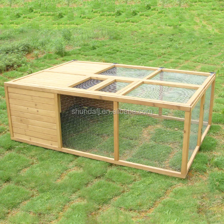 SDR017-01 Rabbit Hutch Wooden Cages For small Animals Rabbit Hutch Outdoor For 2 Rabbits
