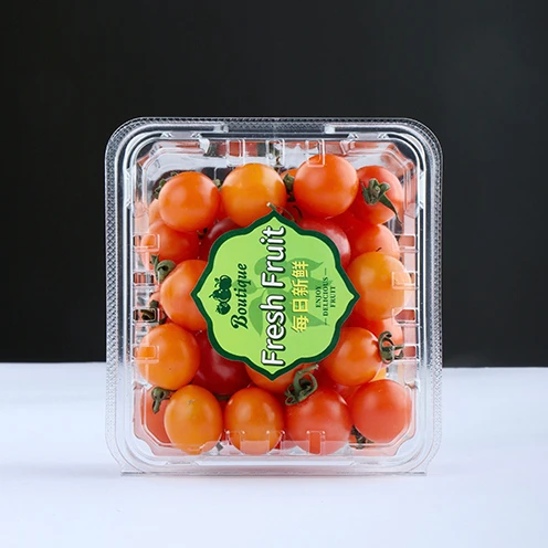 Factory Supply Packaging Transparent Fruit Punnet PET Clamshell Container Disposable Plastic Cheety tomato  Box