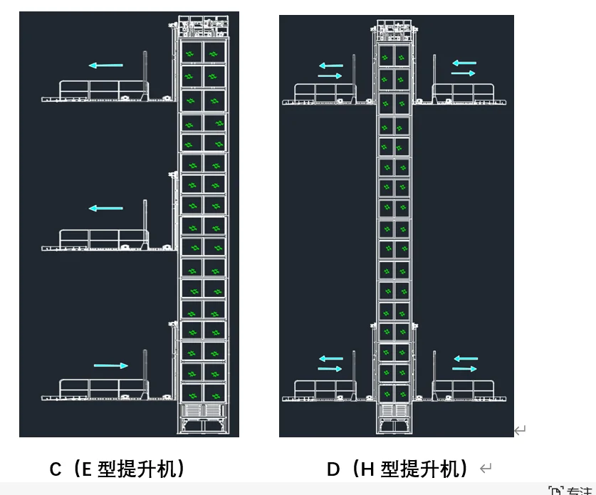 Pallet vertical lifting conveyor C Z L type reciprocating vertical hoist pallets up  down in factory warehouse  crossing floors