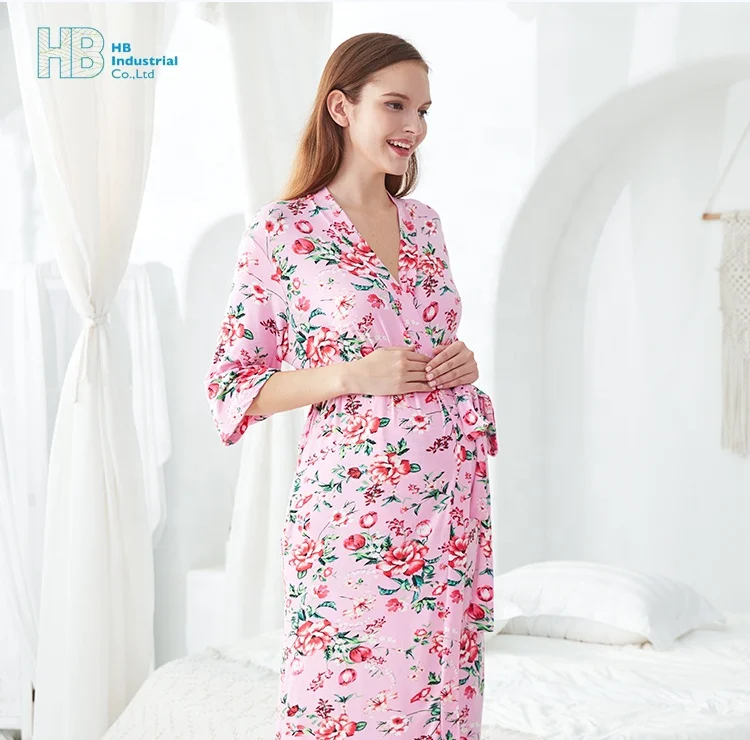Matching 4-Piece Mommy Robe and Swaddle Set