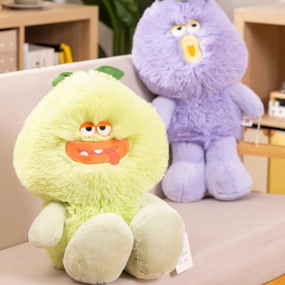 Long hair fruit plush doll cute laughing vegetable doll child comfort doll