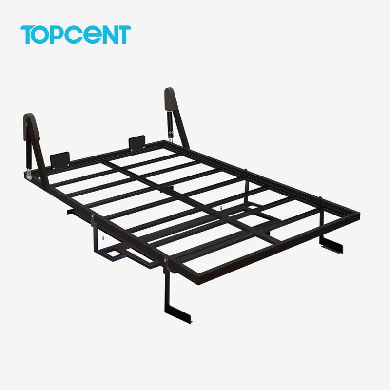 TOPCENT built-in pneumatic Wall Bed Mechanism Modern Metal Hotel Hidden Murphy Folding Wall Bed with book shelf