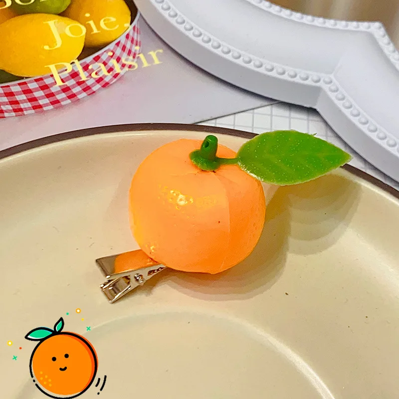 Popular fruit hairpin girl funny fringe clip student food play hair clip barrettes