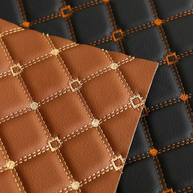 Quilted Embroidery PVC Leather Car Diamond Stitching Carpet Material Roll