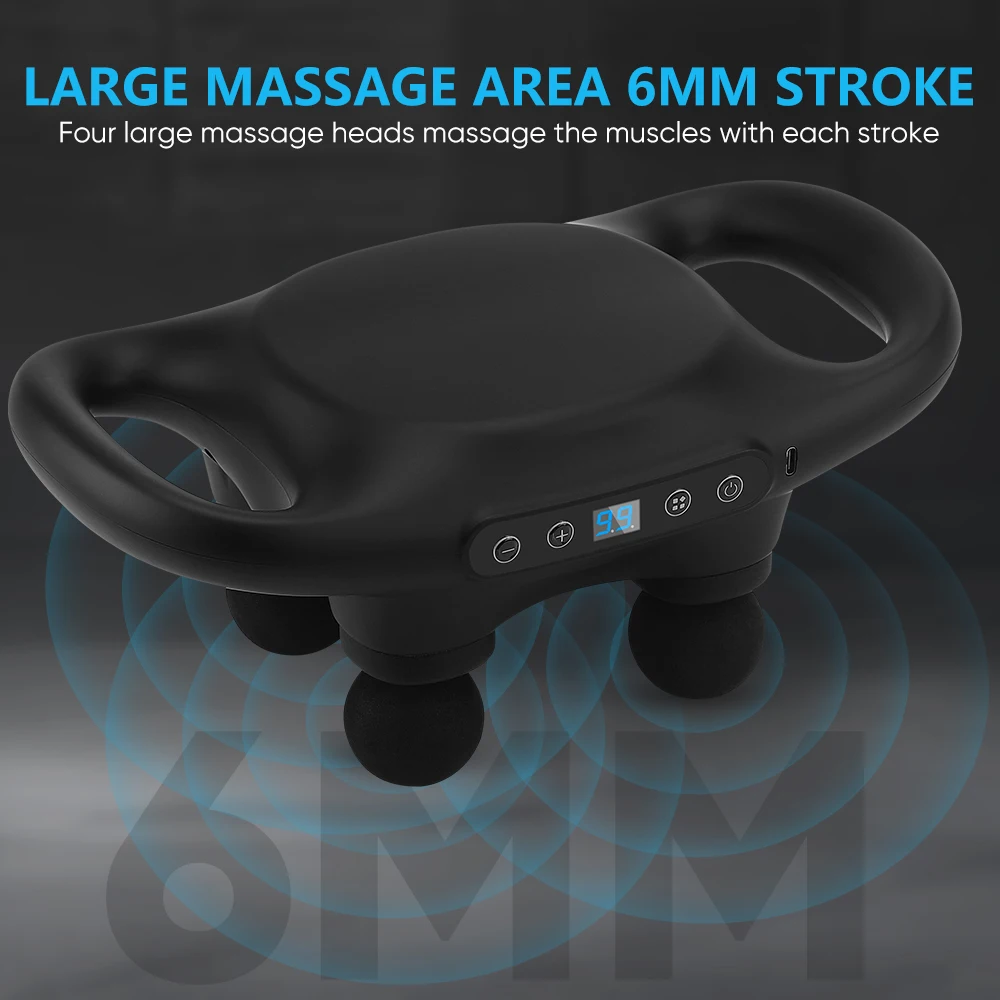 New Design Portable 4 Head Back Massage Electric Massage Guns Body Deep Tissue Vibration Muscle Massager Gun