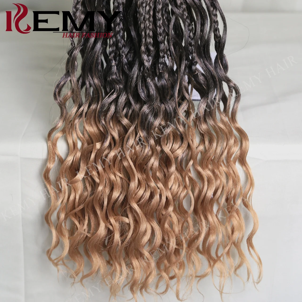 KEMY HAIR Synthetic River Locs  Braids Low Temperature Fiber Corchect Braiding Hair Extension Per-looped Braids for Women