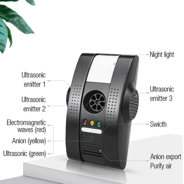 Hot Selling 3 in 1 Indoor Electronic Multi-Functional Insect Pest Mouse Control Ultrasonic Mosquito Repeller