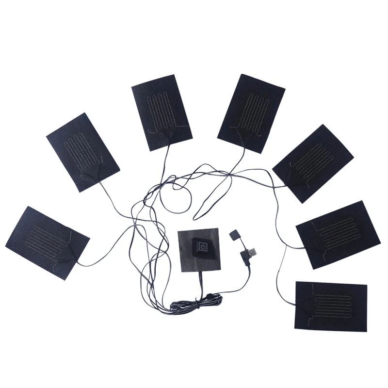 New 5V 7.4V Customized USB Electric Carbon Fiber Washable Waterproof Clothes Heating Pad For pet heating pad