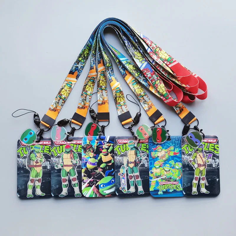 Hot Selling Card Case  ID Card Ninja Turtle Photo Lanyard Holder Wholesale Cartoon Lovely Badge Cover Student Anime Bag Pendant