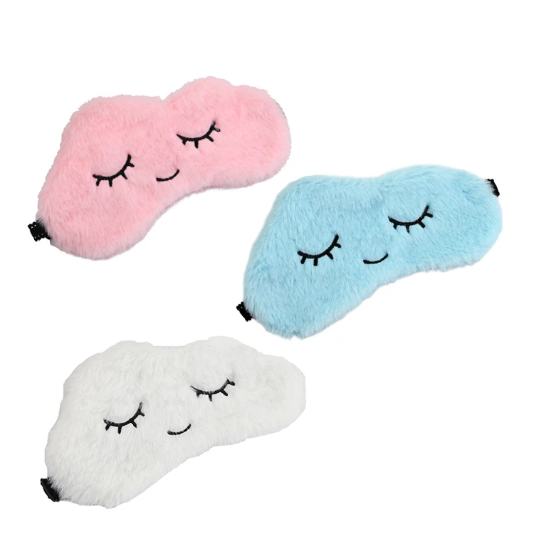 Cute Eyelashes Sleep Shade Eye Patch Aid Eye Shade Cover Super Soft Plush Cartoon Cloud Sleep Eye Mask