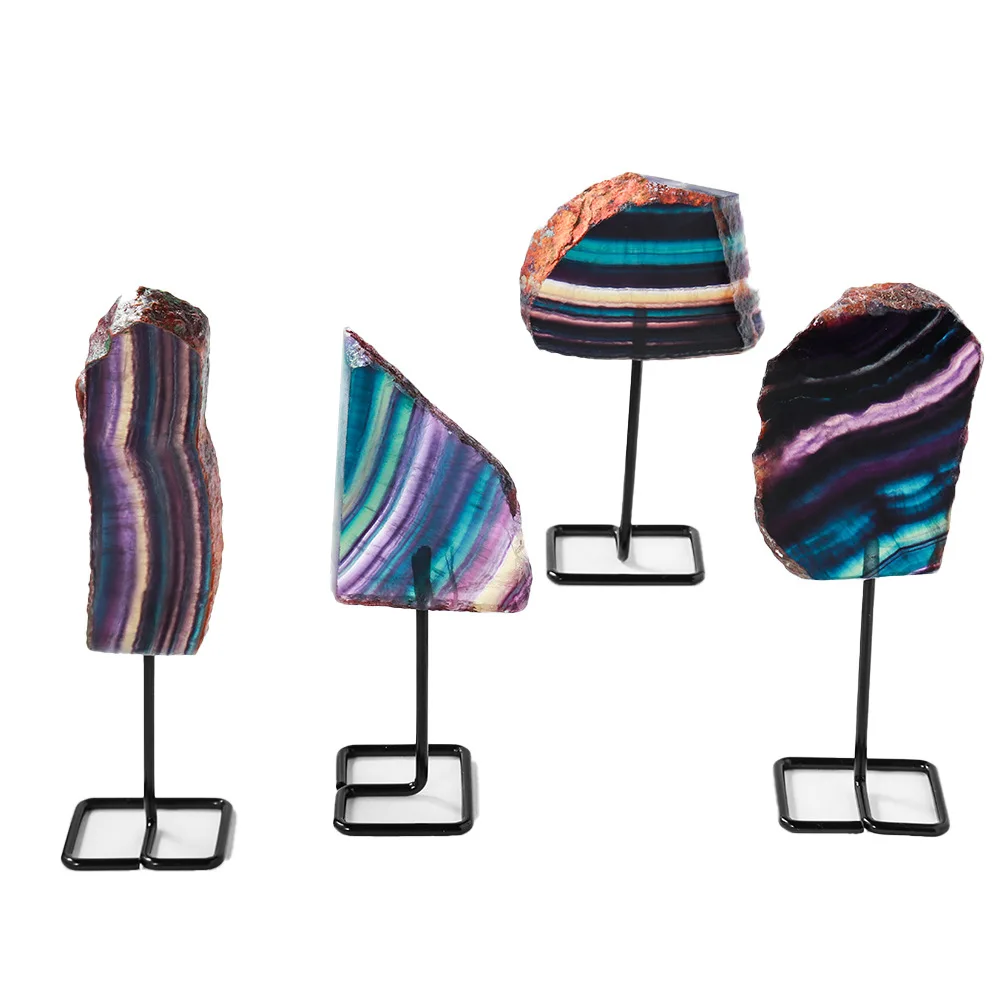 Natural Color Decor Fluorite Slice Random Shape Crystal Stone Fluorite Decoration Energy Jewelry  Decoration