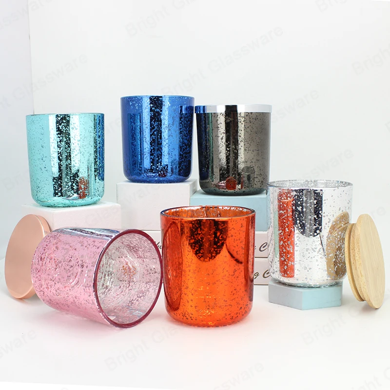 8oz 16oz Electroplated Glass Holder Vessels Candle Making Empty Candles Jar Luxury Custom Candle Jar UniqueCandle Jars