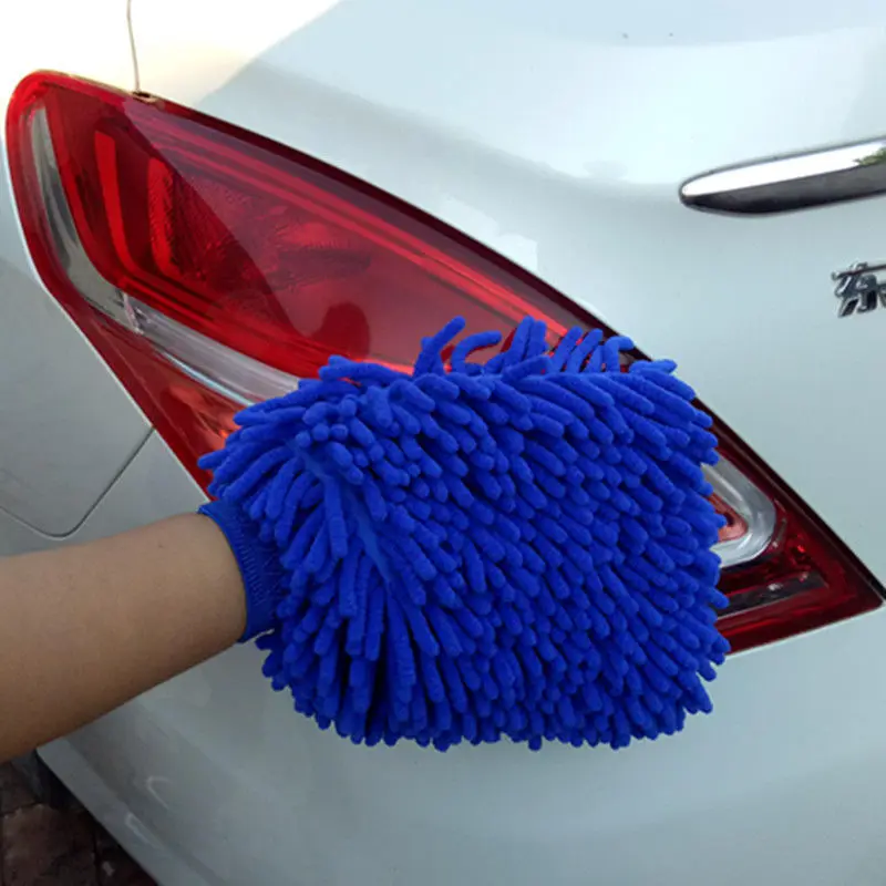 Factory Hot Sale Premium Chenille Microfiber Car Wash glove microfiber Mitt Lint and Scratch Free Car Sponge
