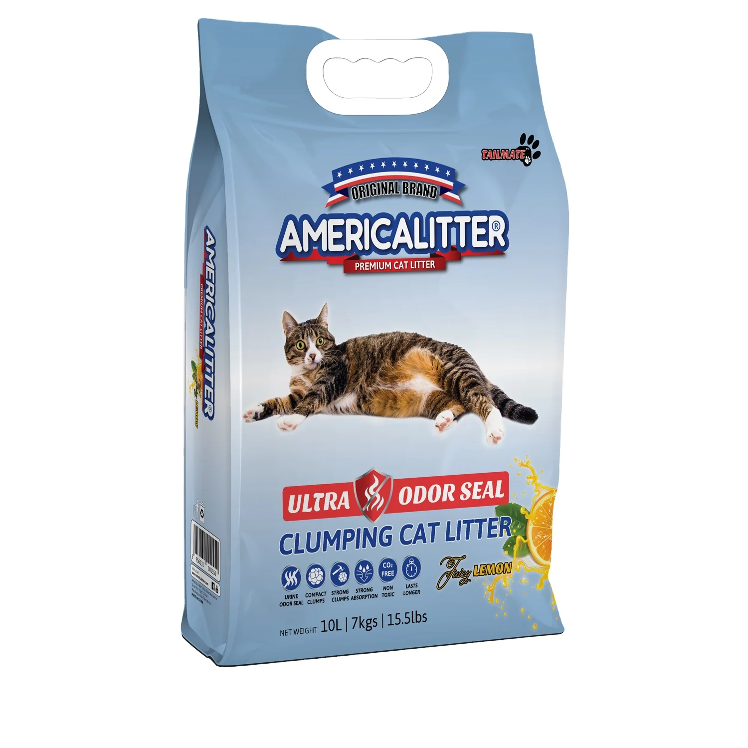 Odor Seal Best!  Americalitter Brand Clumping  Bentonite ! High Quality Cat Litter Arena Para Gatos Cat Toilet Cleaning Material
