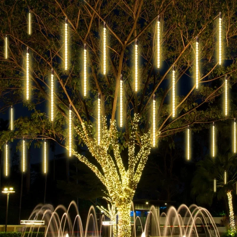 LED meteor shower lights Christmas decorative lights outdoor waterproof meteor shower flowing lights