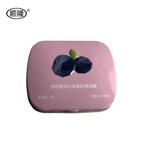 
Halal Blackcurrant Flavor Sugar Free Strong Mint Candy in the Tin Box 