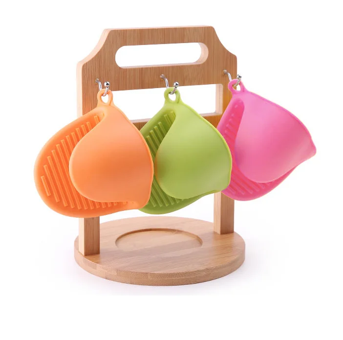 High Heat Resistance Silicone Mini Oven Mitts Cooking Pinch Nonslip Gripper Silicone Hot Pot Holder