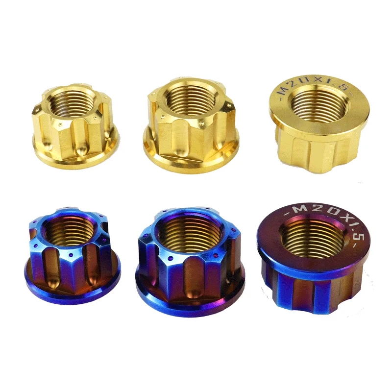 M6 M8 M10 M12 M20 Gr2 Gr5 Titanium Color Anodized Serrated Hexagonal Flange Nut Din6923
