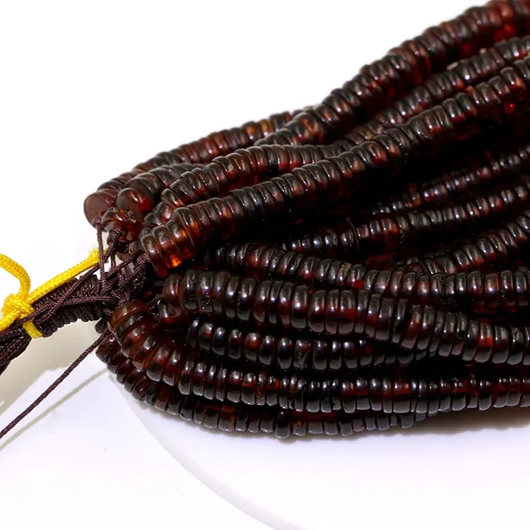 Hot sale round brilliant cut natural amber  beads  stone amber necklace for diy jewelry making