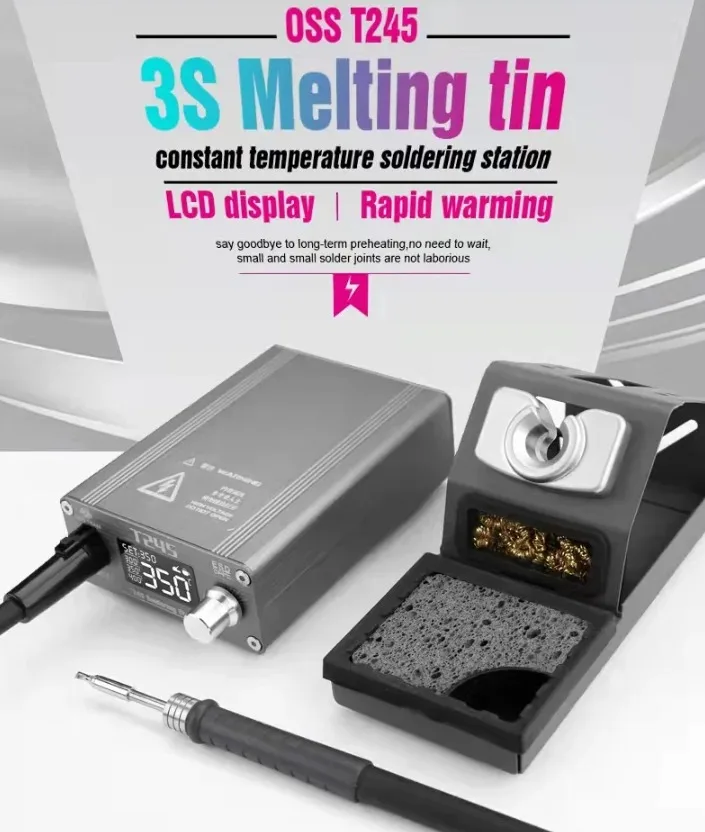 OSS Team T245 Soldering Station 130W LCD Digital Display Rework Stations Universal C245 Soldering Iron Tips PCB SMD Solder Tools