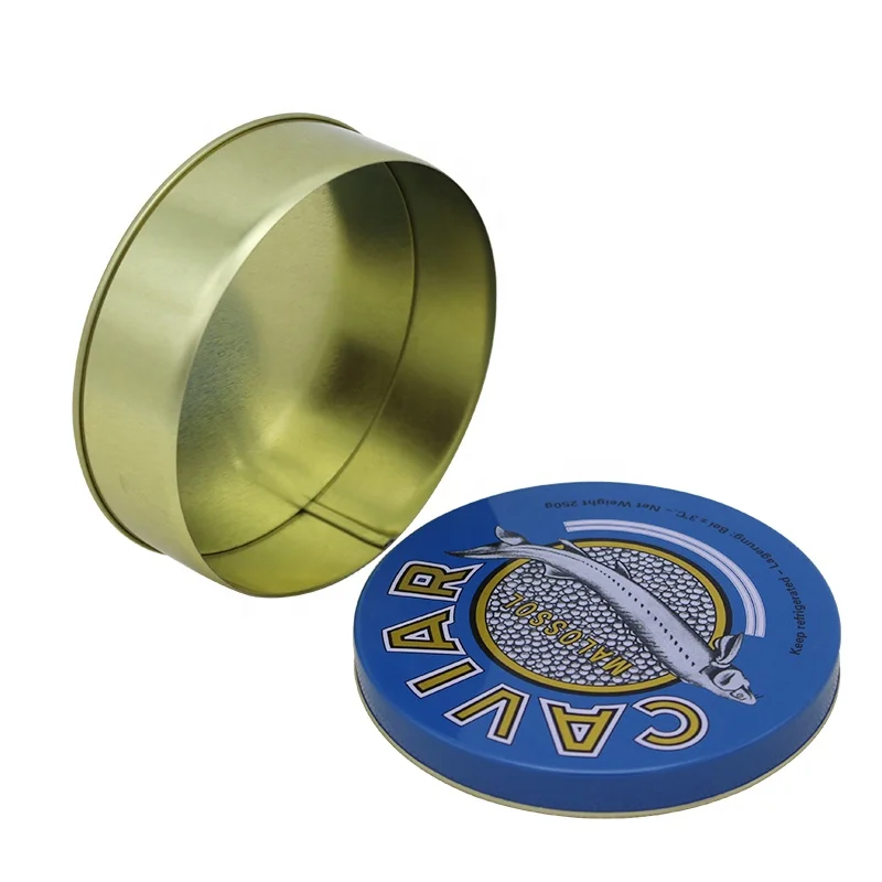 15g 20g 30g 50g 100g 125g 250g 500g Custom Print Metal Round Cans Caviar Box Tin Packaged