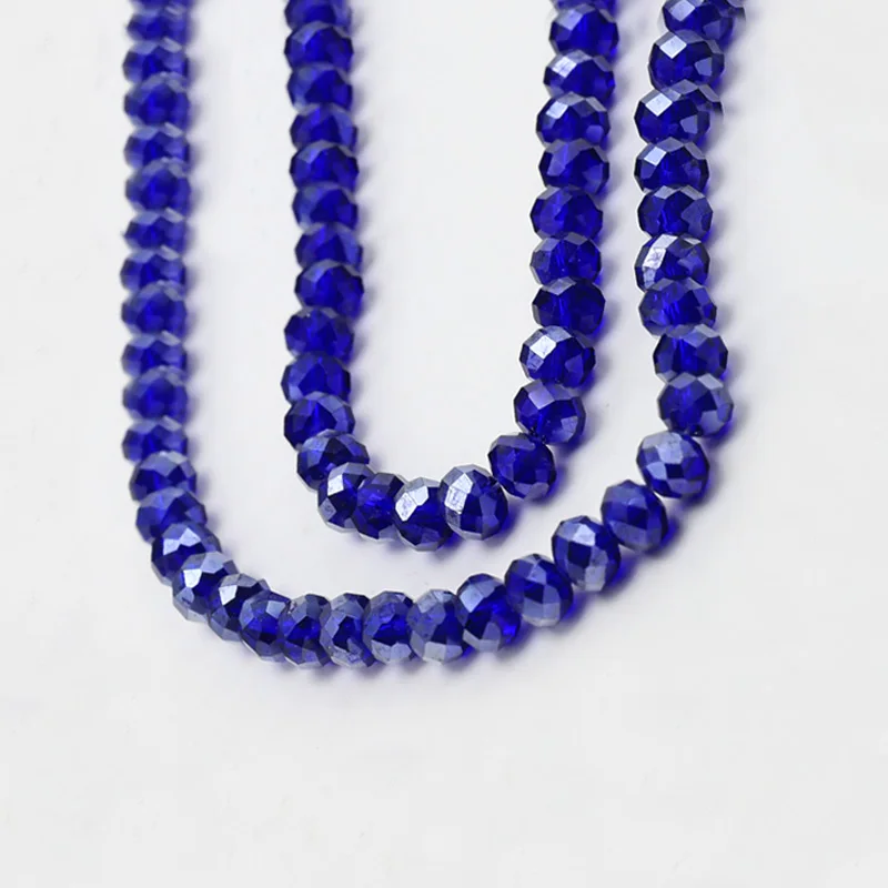 Граненые круглые стеклянные бусины 6x8 мм для изготовления ювелирных изделий своими руками