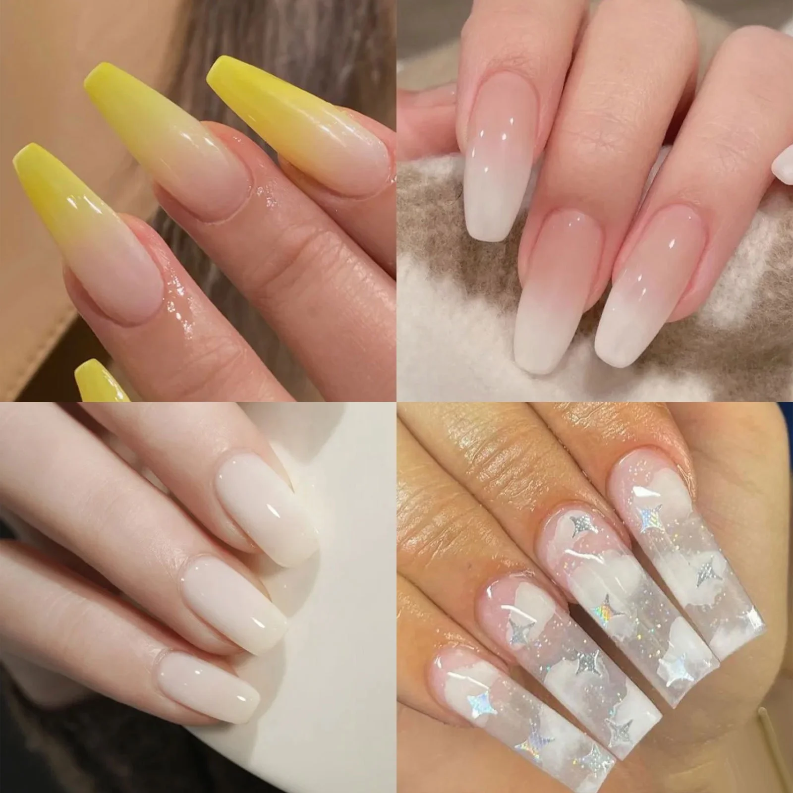 2022 Popular colors gel nail egg white clear milk universal smudge honey girl bulk uv gel nail