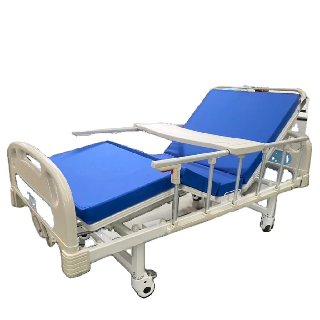 Three-Function Manual Hospital Bed Steel and ABS Medical Equipment for Nursing and ICU Hospital Furniture