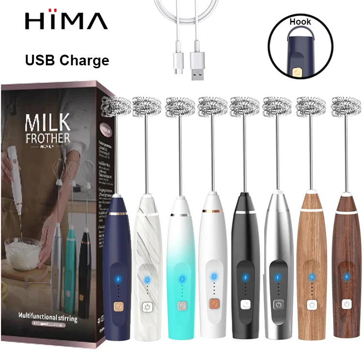 Espumador De Lech Matcha Coffee Frother USB Milk Frother Handheld Electric Milk Steamer Rechargeable Handheld Milk Frother