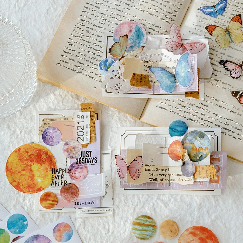 16Pcs Diary Sticker Scrapbooking Memories Collection Planner Japanese Junk Journal Kawaii Decorative Stationery Craft Sticker