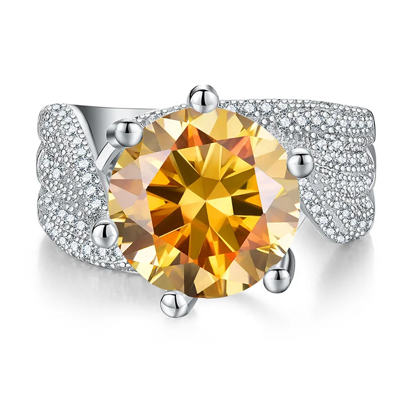 5CT carat Moissanite blue green yellow red colorful Diamond Wedding Ring for Women 925 Silver Moissanite Luxury Jewelry