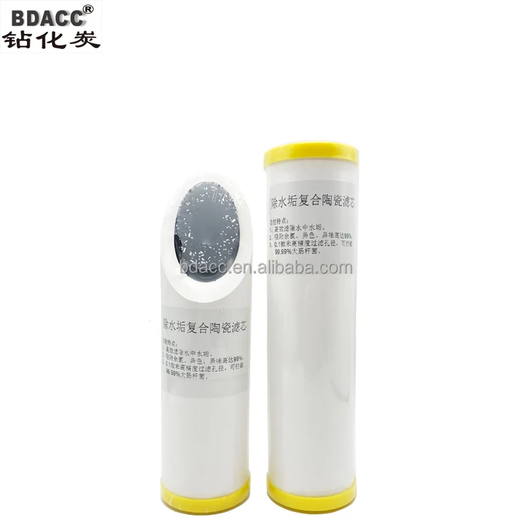 porous high performance 10inch ceramic filter composite with anti scale carbon block for water filtration